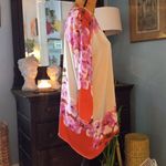 Boston Proper  Orchid Bloom Floral Rhinestone Embellished V-Neck Blouse Photo 7