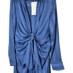 NWT Choosy Blue Striped Satin Jumpsuit Long Sleeve Size 8 Photo 0