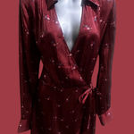 Paige $249 Anthropologie  Burgundy Wrap Dress Sz M Photo 0