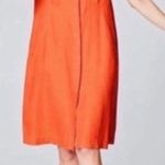 JJill Love Linen Zinnia Orange Button Front Shirt Dress Size M Lagenlook Size M Photo 0