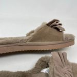 Koolaburra by Ugg Ishani Suede Bow Faux Fur Slippers Slides Amphora Taupe 10 Photo 2