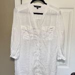 Nicole Miller  White 100% Linen Blouse Size XL Photo 0