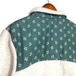 Universal Threads Universal Thread XS Colorblock Faux Sherpa Jacket Green Floral Cream Cabincore Photo 5