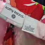 Kathy Ireland  Red Floral Print Crop Pants Photo 6