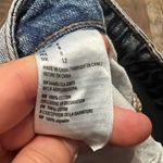 American Eagle Distressed Light Wash Denim Skirt Mini, Size 8, Y2K Western Photo 6