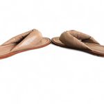 free people Vicenza Beige Leather Thong Sandals Minimalist Casual puffy Slides 6 Tan Photo 6