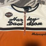 Harley Davidson 1/4 zip knit shirt. Like new. Size large. White Photo 1