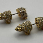 Gold Finish Diamond Detail Polar Bear Stud Earrings Photo 0