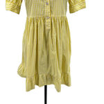 Brooks Brothers Yellow White Pinstripe Button Front Mini Dress Size 2 Photo 3