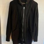 Central Park West  Women's Black Chunky Knit Full Zip Hoodie Size L NEW Photo 0