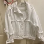 J Brand Oversized White Jean Jacket Photo 0