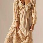 Anthropologie Yellow Gold White Boho Embroidered Sweetheart Maxi Dress XXS NWT Photo 0