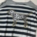 PINK - Victoria's Secret PINK size XS Victoria's Secret Striped Long Sleeve Tee with Sequin Dog Photo 3