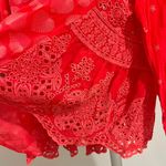 Johnny Was $350 NWOT  Desi Embroidered Floral Red Eyelet Button Shirt Blouse Sz L Photo 13