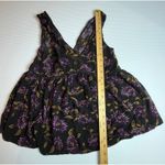 American Eagle  Outfitters Floral Babydoll Top Sleeveless Black‎ Purple XS Photo 1