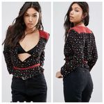 Free People  Where We Roam Surplice Wrap Front Top Photo 2