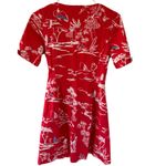 Tanya Taylor  Alda Linen Red Hawaiian Mini Dress Photo 9