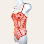 one piece orange sheer mesh Nighty! New Size L Photo 2