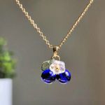 Blueberry Flower Necklace Gold Photo 2