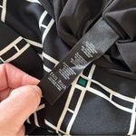 White House | Black Market  - Black Diamond Green Trim Lined Stretch Dress - Size 8 Photo 8