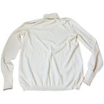 Tory Burch Top Turtleneck Long Sleeve Viscose Fold up Cuffs Cream Ivory Blouse Photo 5