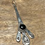 Sterling Silver Black Onyx 925  Drop Pendant Photo 0