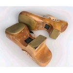 Candie's VTG Y2K Chunky Natural Leather Wood Platform Thong Sandals Women's 8 Photo 6