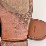 CELINE  Gold ‘Larins’ Criss Cross Python Embossed Leather Sandals, Size 38 Photo 7