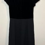 RENA LANGE black 100% virgin wool Velvet Top sheath dress Size 36 Photo 1