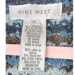 Nine West Y2K Sweater Wool Blend Sweater with Velvet Flower Blue Photo 4