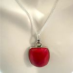 Sterling Silver Chic Southwestern Jasper  Pendant w/ Sterling Plate Chain Photo 0