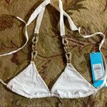 Beach Bunny  Marrakesh Hailey Tri Bikini‎ Top White nwt Photo 2