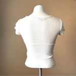 ALL SAINTS | White Ribbed Ruched Crop Top - Sz S Photo 4