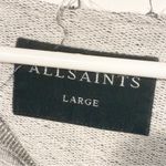 All Saints Size Large Grey Wide Neck Short Sleeve Cutoff Cotton Sweatshirt Photo 2