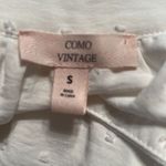 Como vintage Shirt Women Small White Swiss Dot Popover Casual Neutral Minimalist Photo 4