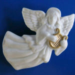 LENOX Porcelain Brooch of Angel Holding Harp Photo 0