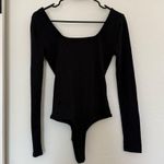 Madewell Square-Neck Thong Bodysuit Cotton Blend Ribbed Casual Basic Fall Long s Photo 1