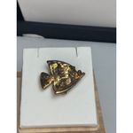 Vintage Rhinestone & Enamel Fish Brooch Pin Green Photo 2