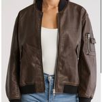 BLANK NYC Faux Leather Bomber Jacket Photo 3
