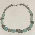 Vintage Handmade Beaded Quartz Necklace Jade Tone Green Photo 1