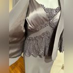 Montage By Mon Cheri Elegant Pewter Frost Gown W/Jacket Set Color Sz. 12 Purple Photo 3