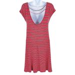 American Eagle 2/$30 Striped Strap Open Back Mini Dress Red White Blue Ribbed Photo 6
