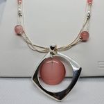 Croft & Barrow NWT  Silver & Pink Necklace & Earrin Photo 1