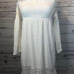 Venus white long eyelet with embroidery cold shoulder bell sleeves size 10 Photo 4