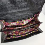 Guess Womens Shoulder Bag Black Ostrich Embossed Faux Leather Accordion Clutch Photo 41