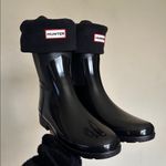 Hunter  Original Refined Short Gloss Duo Rain Boots Size 9 removable socks Photo 0