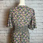 MELLODAY Women's Medium Green Floral Maxi Dress Flutter Sleeves Photo 2