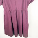 Lane Bryant Burgundy Fit & Flare Short Sleeve Pleated Pocket Dress, Size 28 Photo 7