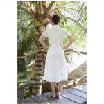 Carolina K Natalia Cotton Collared Shirt Dress Small White Photo 1