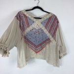 Free People  Prairie Days 3/4th Sleeve Boho Blouse Photo 8